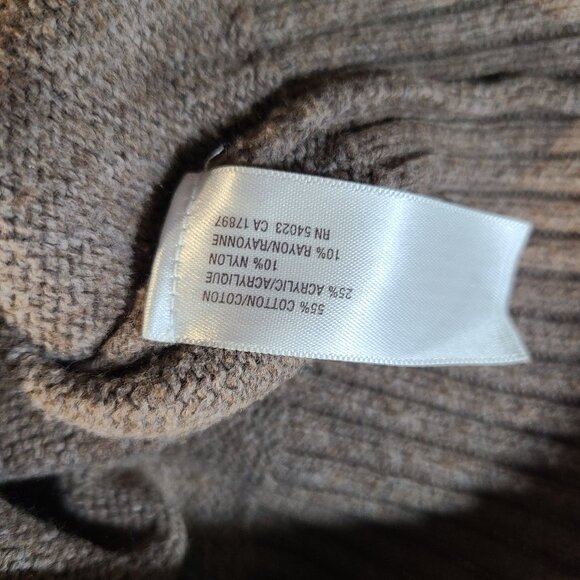 Old Navy Brown Knit Sweater Medium | Classic Long Sleeve Pullover Unisex - Picture 7 of 7
